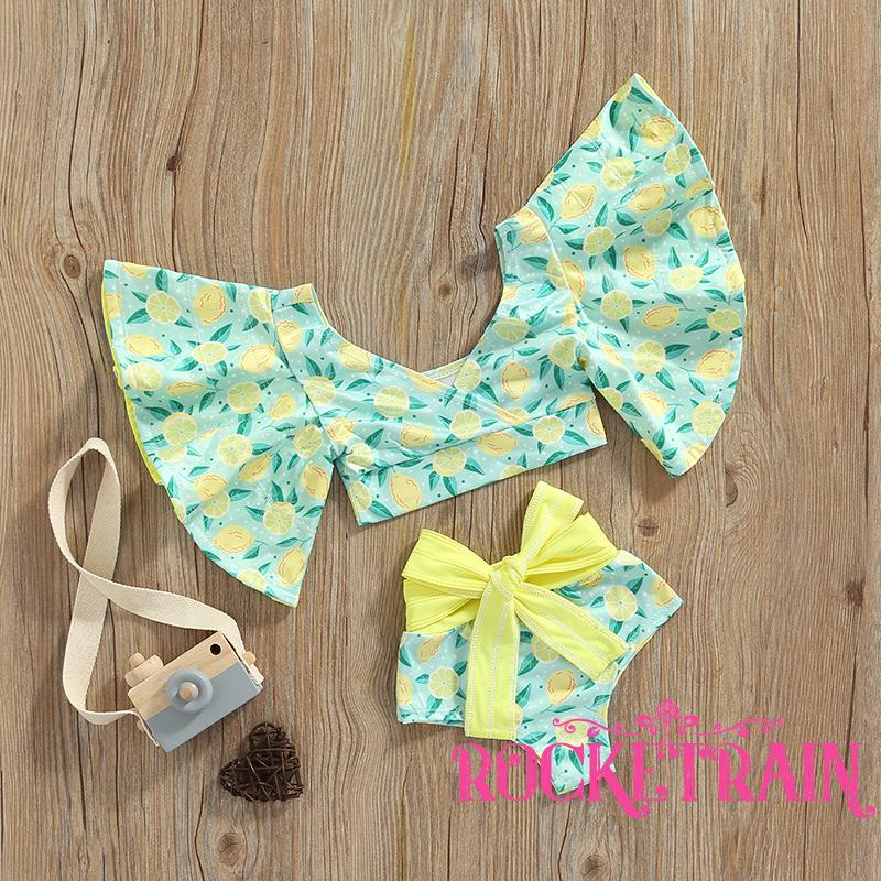 Bộ Đồ Bơi Hai Mảnh Họa Tiết Trái Cây Dễ Thương Cho Bé Gái