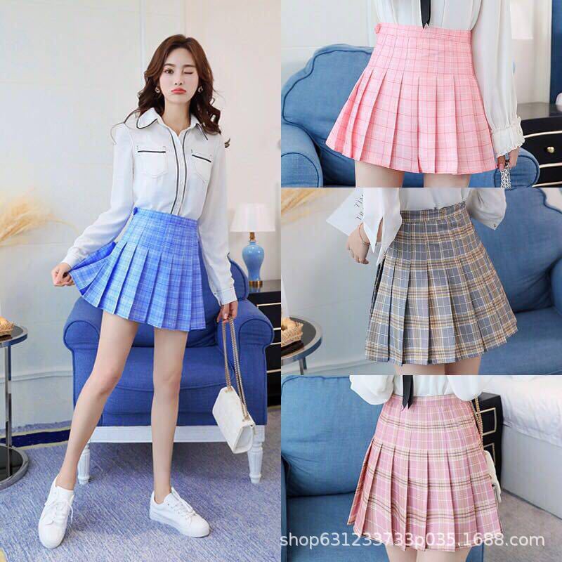 Chân Váy Ngắn Xếp Ly Lưng Cao Thời Trang Cho Nữ