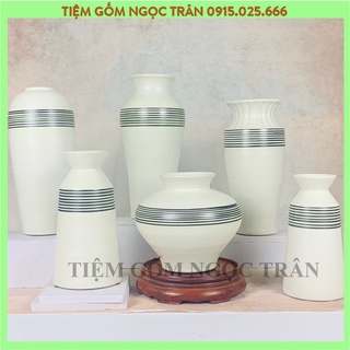 Không cầu kỳ tô vẽ,đơn giản mà lại rất sang- Bình gốm lọ 🌺 men mát, Gốm sứ Bát Tràng-tiệm gốm Ngọc Trân