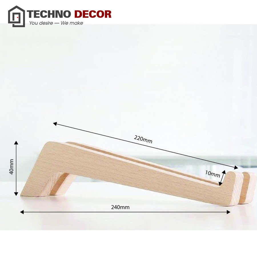 Giá Đỡ Laptop Gỗ Để Bàn Tản Nhiệt Tự Nhiên TechnoDecor Giá Đỡ Ipad Chống Mỏi Cổ Gấp Gọn Dành Cho Macbook Ipad Tablet