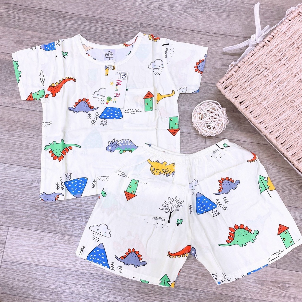 COMBO 2 bộ đồ bộ bé trai Tole Lanh CỘC TAY , chất vải Tôn lanh 2 da mềm, mịn, mát mùa hè, hàng Việt Nam chất lượng