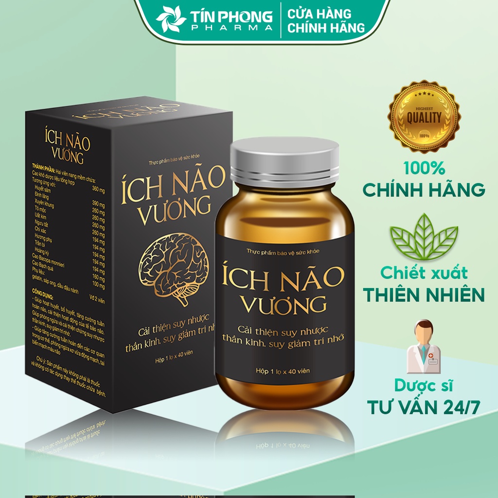 Viên Uống Ích Não Vương Cải Thiện Suy Nhược Thần Kinh, Giảm Trí Nhớ Tăng Cường Tuần Hoàn Máu Não Lọ 40 Viên TTP018