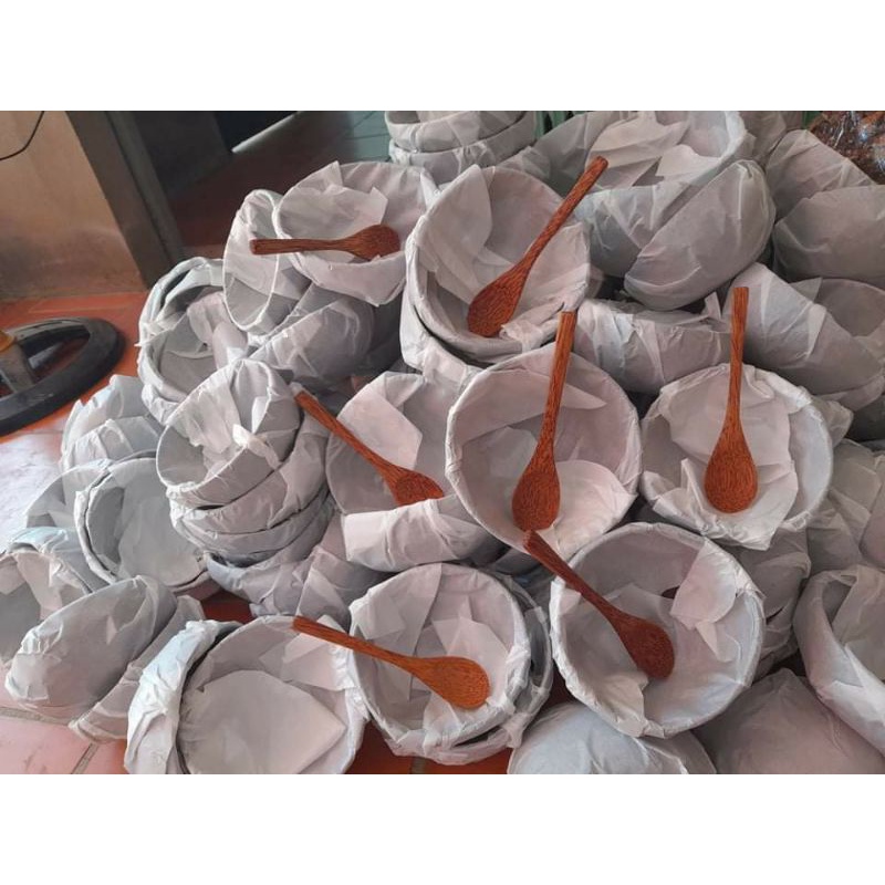 Bát gáo dừa+ Muỗng Gỗ Dừa loại 1 dùng Trộn Mỹ Phẩm Thiên Nhiên/Đựng Thực Phẩm/decor