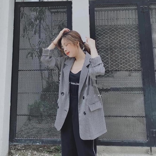 ÁO BLAZER KẺ CARO