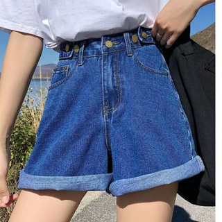 Quần short jeans nữ cạp cao, ống rộng, chất đẹp