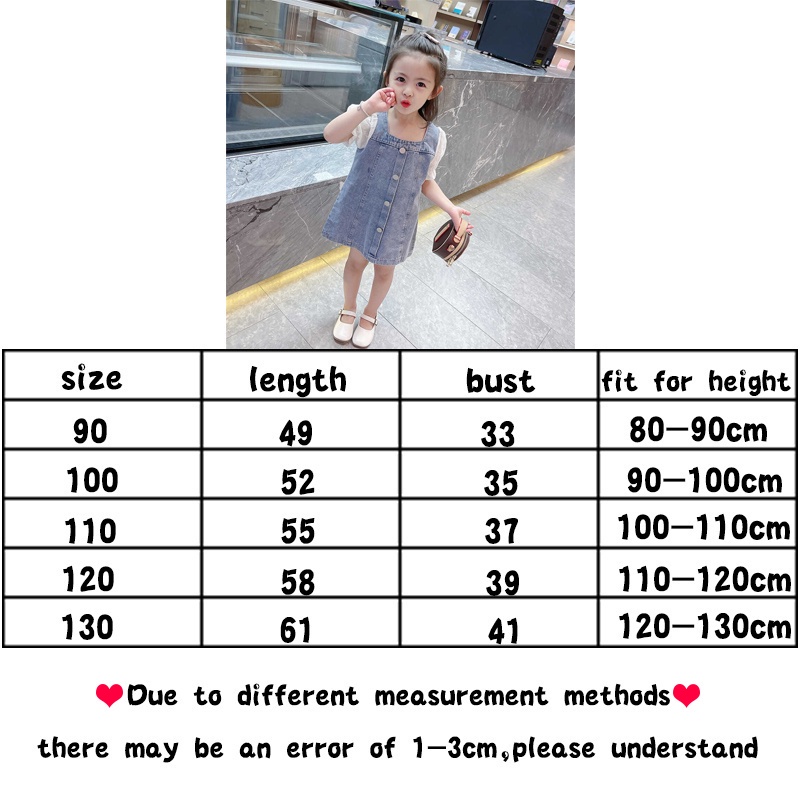 Đầm Denim Thời Trang Mùa Hè Hàn Quốc Mới Dành Cho Bé Gái 2021