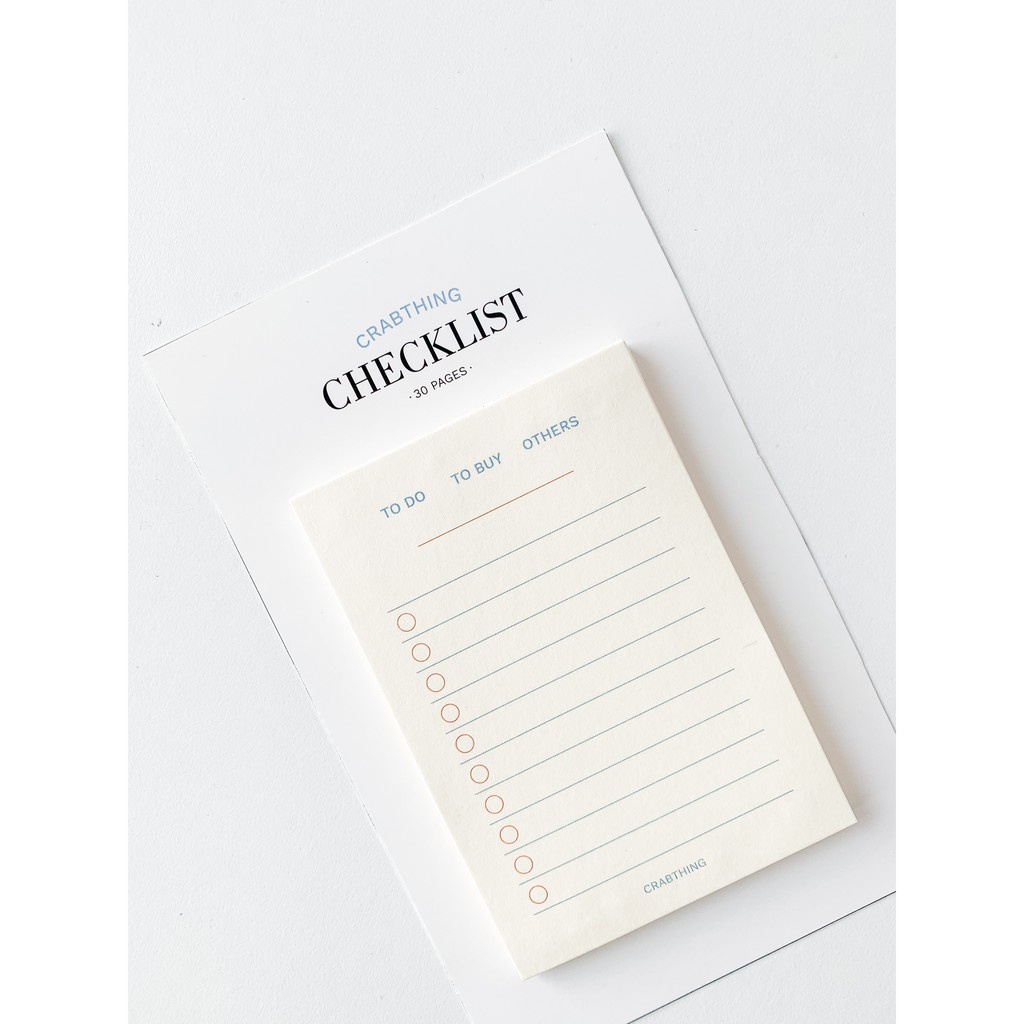 Giấy note ghi chú danh sách - Crabit Checklist Notepad - 30 tờ