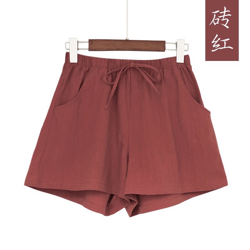 Quần short, quần đùi nữ vãi đũi không bai xù không nhăn cạp cao có dây rút, freesize dưới 60kg rất đẹp và thoải mái. | WebRaoVat - webraovat.net.vn