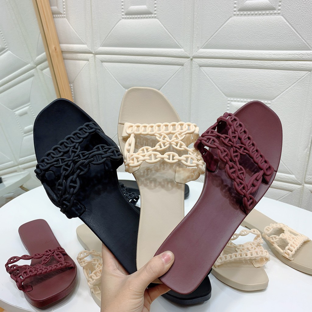 Xả hàng - Dép xích chéo loằng ngoằng đế bệt ulzzang hot trend 3H03