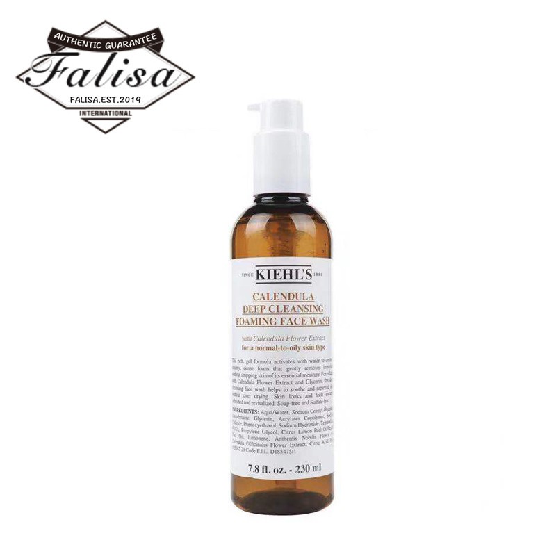 （có bill）kiehl s Sữa rửa mặt hoa cúc CALENDULA DEEP CLEANSING FOAMING FACE WASH 230ml