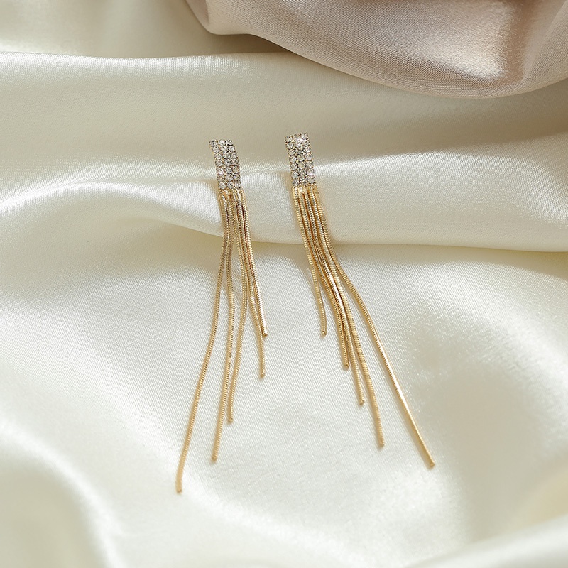 Bông tai mạ bạc dáng dài phong cách Hàn Quốc 2023