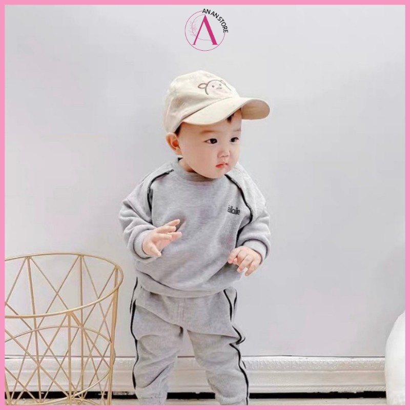 Bộ Thu Đông Dài Tay Cho Bé Trai Và Bé Gái Chất Nỉ Da Cá Cho Bé Từ 8 Đến 28kg ANAN STORE QATE B-SPOT