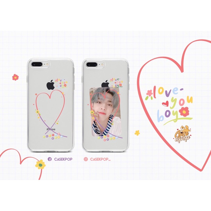 Ốp lưng silicon trong iPhone thiết kế love you case - thay tên bias theo yêu cầu