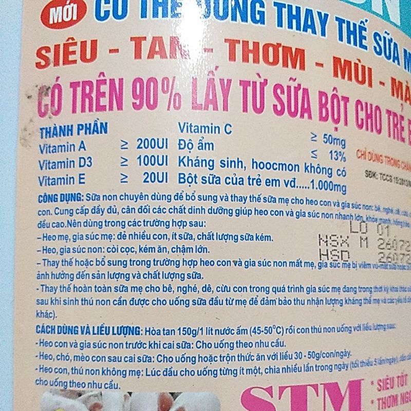 Sữa non thú y lợn chó mèo dê cừu bê nghé thú non ngon bổ dưỡng, mẹ ít sữa