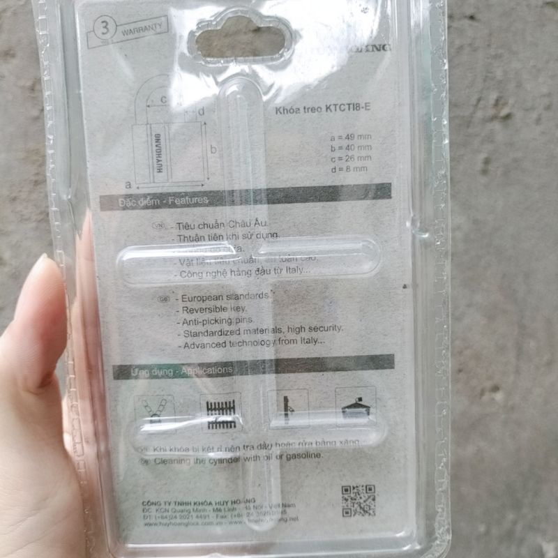 Ổ khoá HUY HOÀNG 4P 5P 6P Treo chìa Titanium
