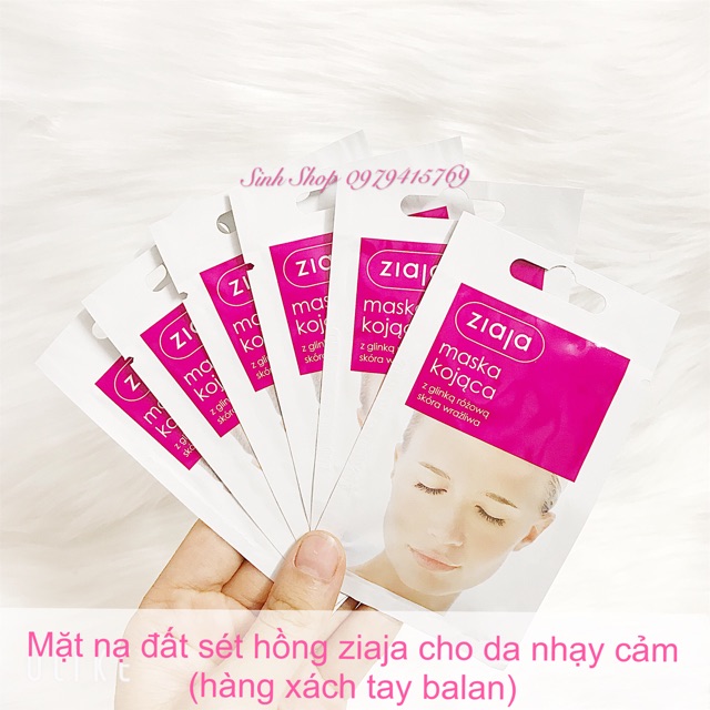 Mặt nạ đất sét hồng ziaj cho da nhạy cảm hàng nội địa balan