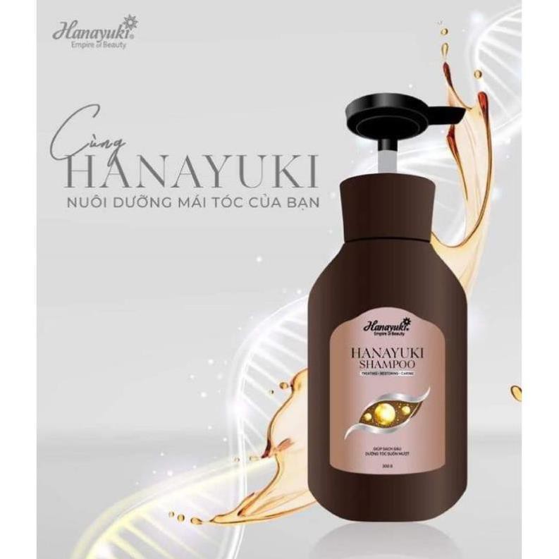 Dầu Gội  Hanayuki Shampoo Dưỡng Tóc Suông Mượt, Sạch Gàu Đen tóc Phục Hồi - Chính Hãng 100%
