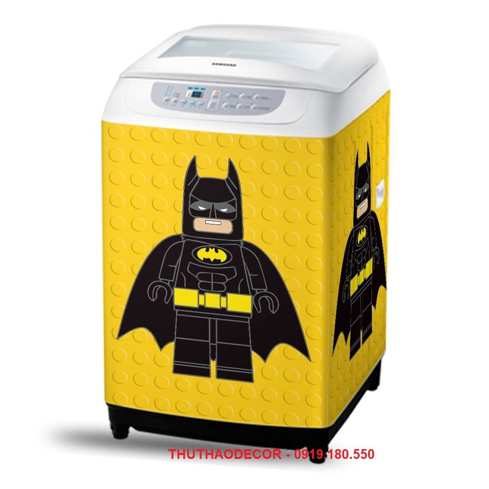 Decal dán máy giặt - tủ lạnh mini BATMAN_vàng