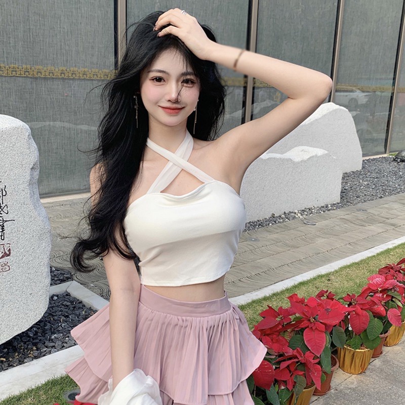 Set Áo Hai Dây Và Áo Khoác Cardigan Thời Trang Trẻ Trung Cho Nữ