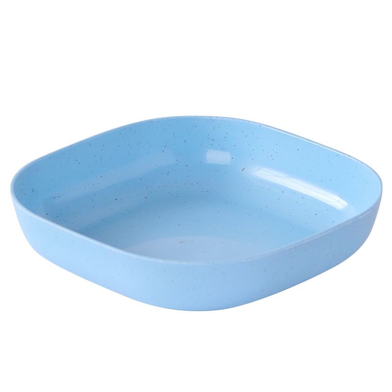 Set 8 khay đĩa vuông đựng thức ăn màu Pastel gồm 2 cỡ chất liệu nhựa lúa mạch