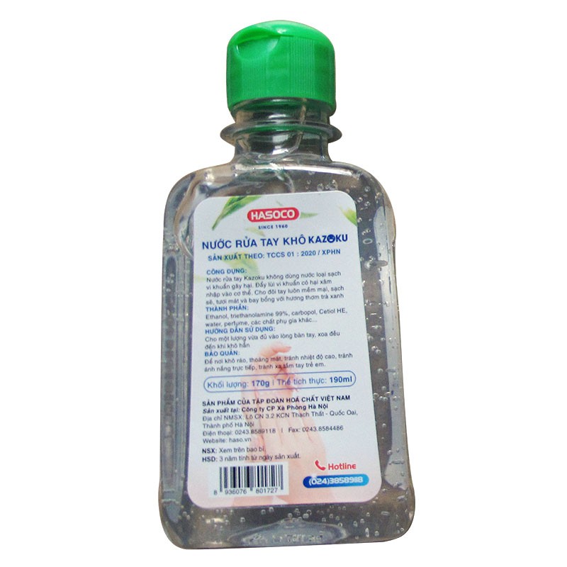 Nước rửa tay khô gel Hasoco Kazoku Hương trà xanh- Công nghệ Nhật Bản - Chai 190ml | BigBuy360 - bigbuy360.vn