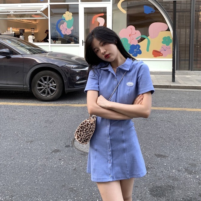 Đầm polo Chiết Eo Phong Cách Hàn Quốc Xinh Xắn Cho Nữ