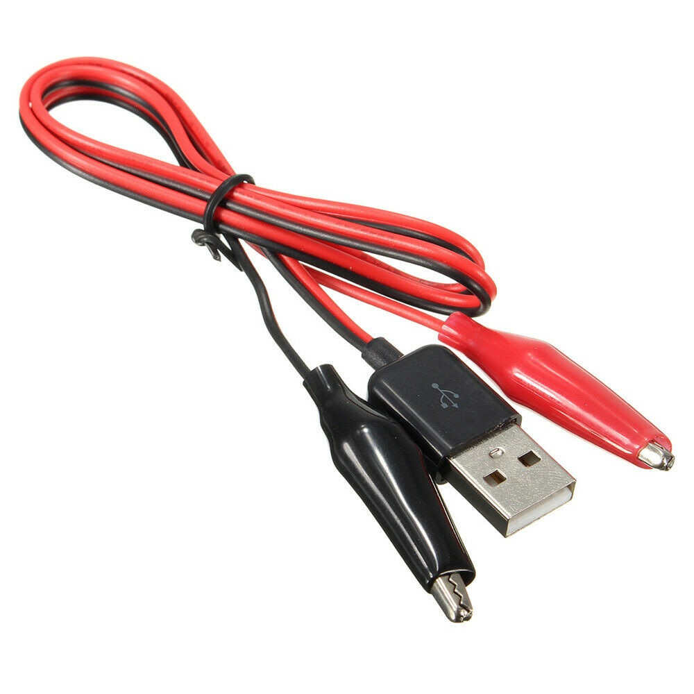 DIYMORE Dây cáp kẹp cá sấu kiểm tra chuyển đổi nguồn điện nối đầu cắm USB
