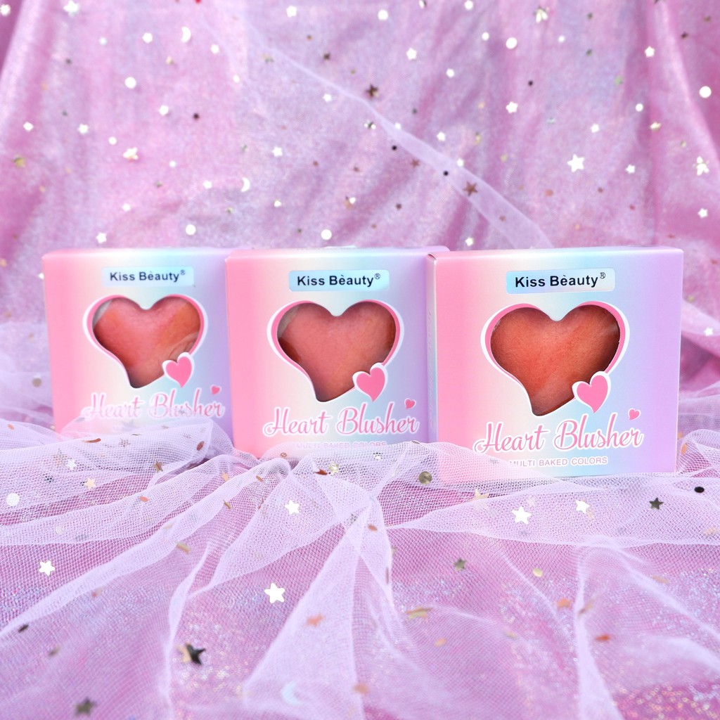 Phấn má kiêm bắt sáng thiết kế hộp thiếc cao cấp Kiss Beauty Heart Blusher 8g NPP Shoptido | BigBuy360 - bigbuy360.vn