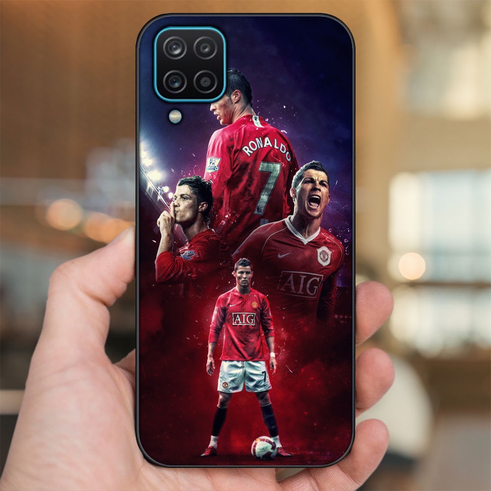 Ốp lưng Samsung A12 5G, M12 viền đen in hình Cristiano Ronaldo MU Manchester United CR7