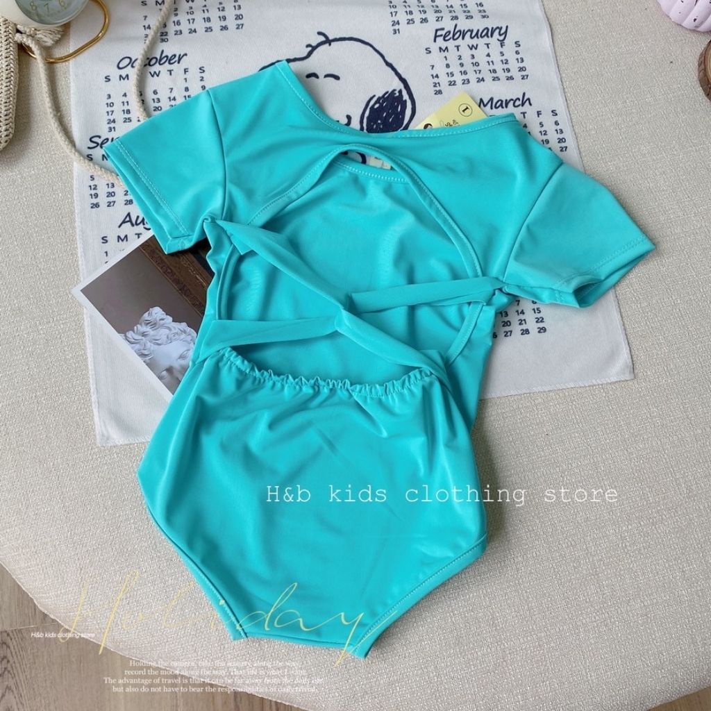 Đồ bơi cho bé_ Bikini cho bé liền thân hở lưng chất liệu thun cao cấp 1-5 tuổi