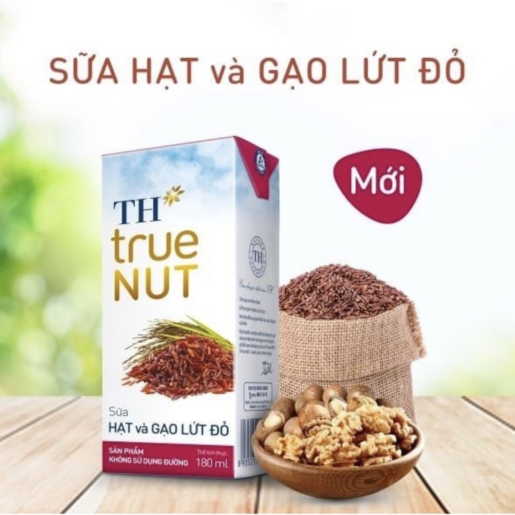 1 Lốc TH TRUE NUT 180ml x 4 hộp 7 vị ( Óc chó / Macca / Hạnh Nhân / Gấc / Hạt Nghệ / Hạt dẻ cười / Gạo lức )