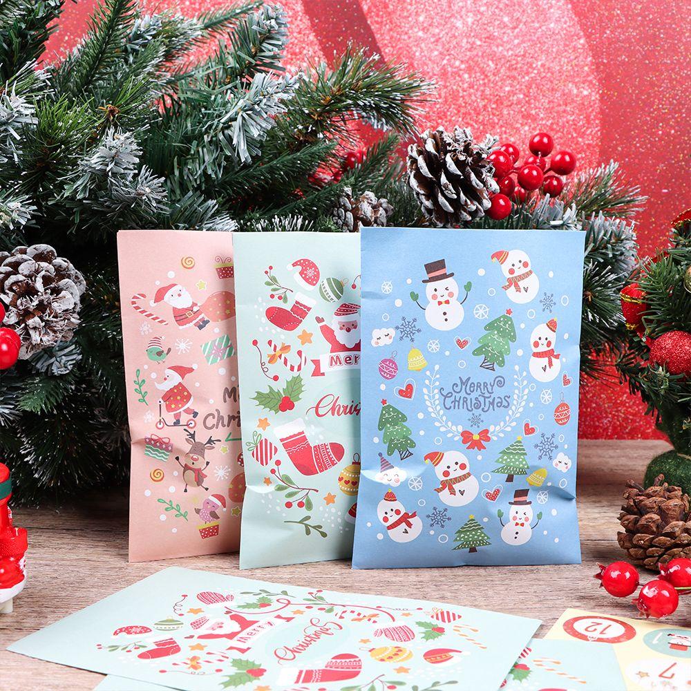 Bộ 24 Túi Giấy Đựng Quà Giáng Sinh Xinh Xắn