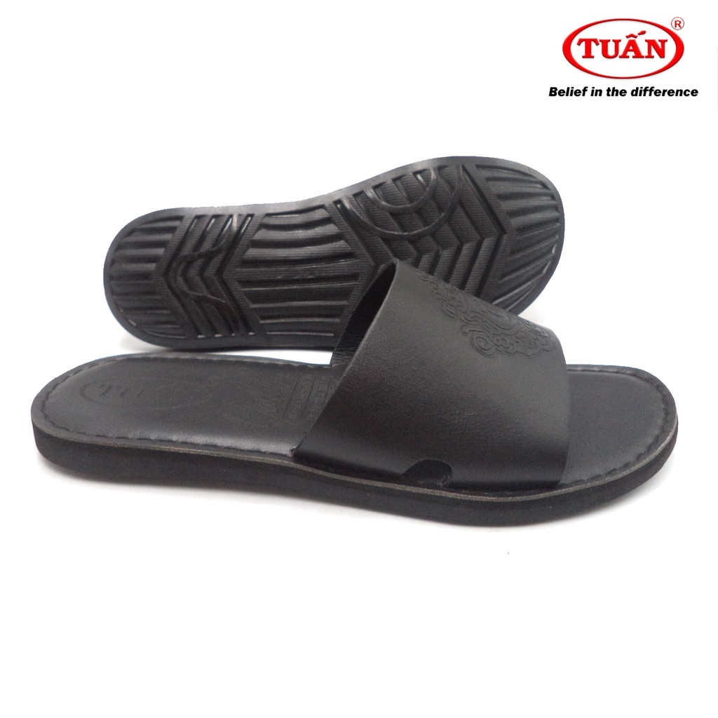 Dép da nam quai bảng ngang thương hiệu Tuấn DXHU-88D