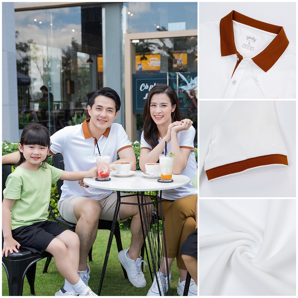 Sét áo Polo gia đình combo từ 3-4 người áo POLO CAFE YODY chất liệu độc quyền làm từ bột cafe Apm3635 Apn3700 APK3179