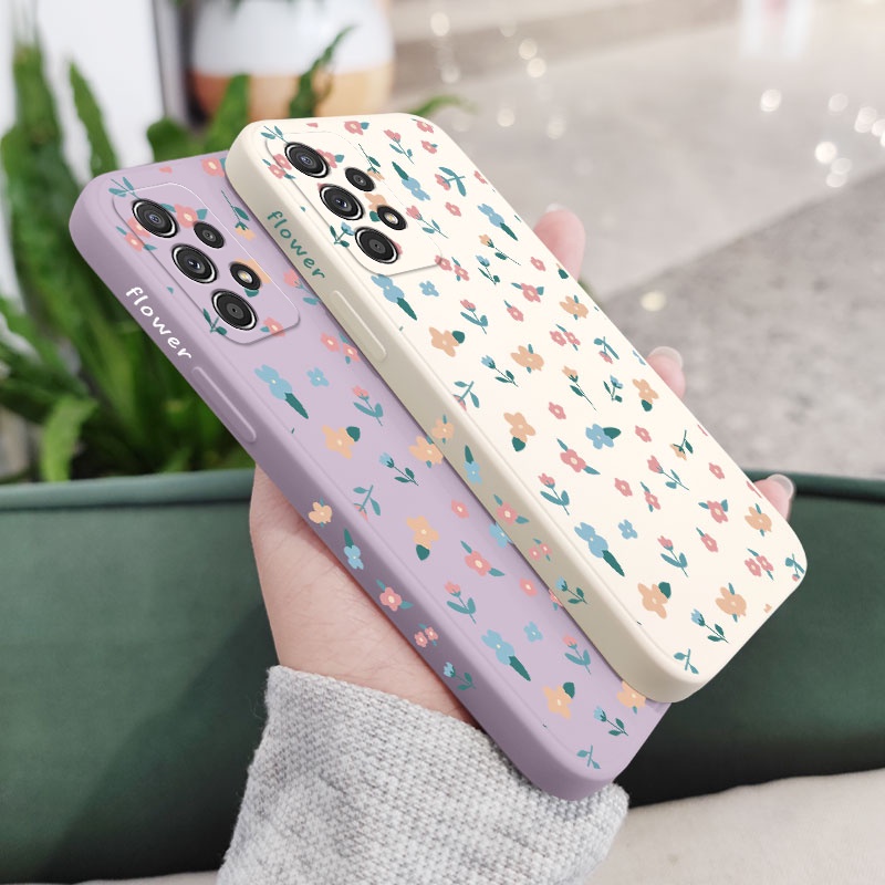 Ốp Điện Thoại Cảm Giác Thoải Mái Họa Tiết Hoa Cho Samsung Galaxy A72 A52 A52S A42 A32 4G 5G Mini