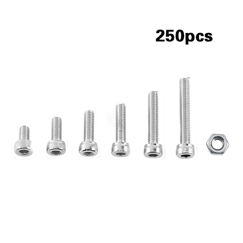 Bộ 250 Ốc Vít Lục Giác Bằng Thép Không Gỉ M3 (3Mm) A2