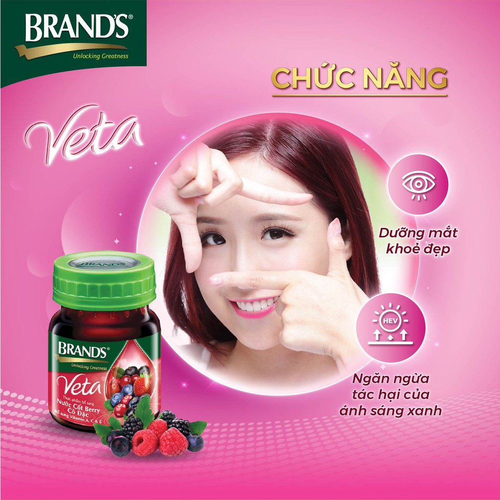 Combo 2 Hộp 6 Chai Nước Cốt Berry Cô Đặc BRAND'S Veta (6 Chai/Hộp - 42ml/Chai)