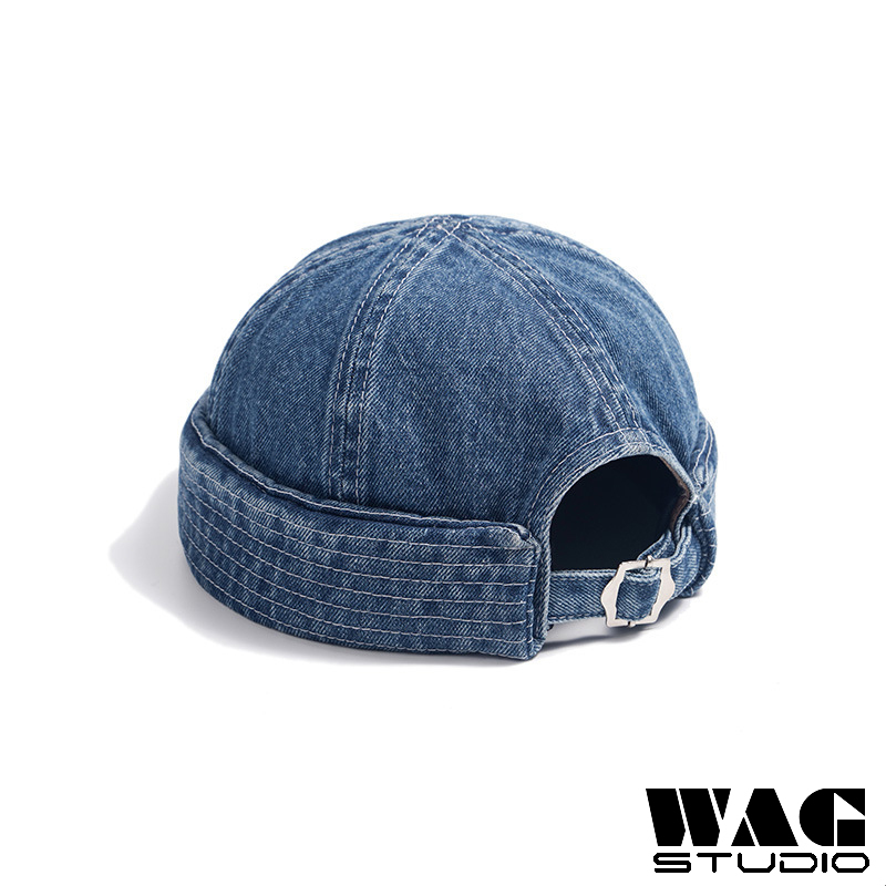 Mũ Denim Mikihat Không Vành Phong Cách Hip Hop Cổ Điển Cho Nam Và Nữ