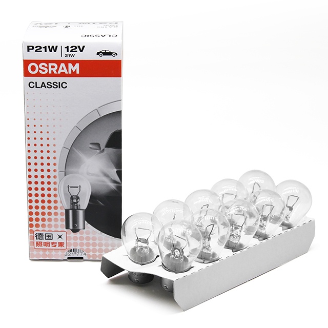 (Hộp 10 bóng)Bóng đèn hậu OSRAM 1 tóc P21W 12V 21W (chân thẳng)| Bóng 2 tóc OSRAM CLASSIC P21/5W 12V 21W(chân lệch)