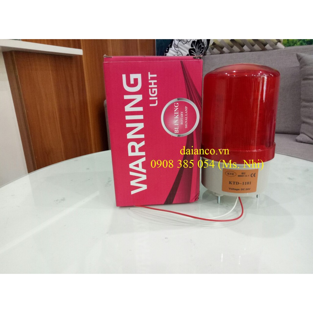 Đèn Xoay Báo Hiệu Không Còi Hú 24V - KTD - 1101- Hình thật, có sẵn