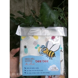 Khăn xô nhật bee bee 2 lớp in hình (10 cái)