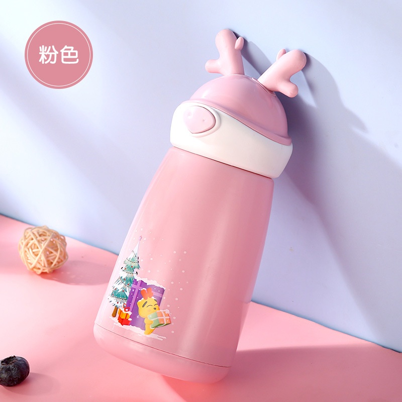Bình Nước Thủy Tinh 400ml Hình Sừng Hươu Đơn Giản Cho Nữ Ốp