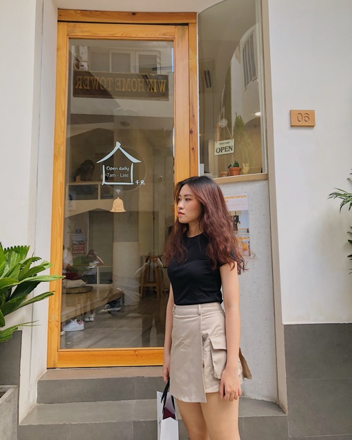 Quần váy túi hộp màu kem (S/M/L) | BigBuy360 - bigbuy360.vn