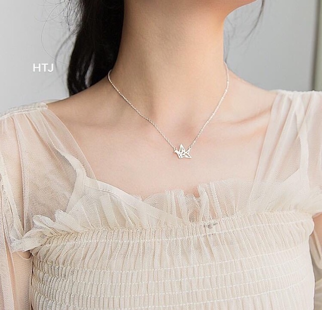 DÂY CHUYỀN HẠC GIẤY LIỀN MẶT SANG CHẢNH - TRANG SỨC BẠC