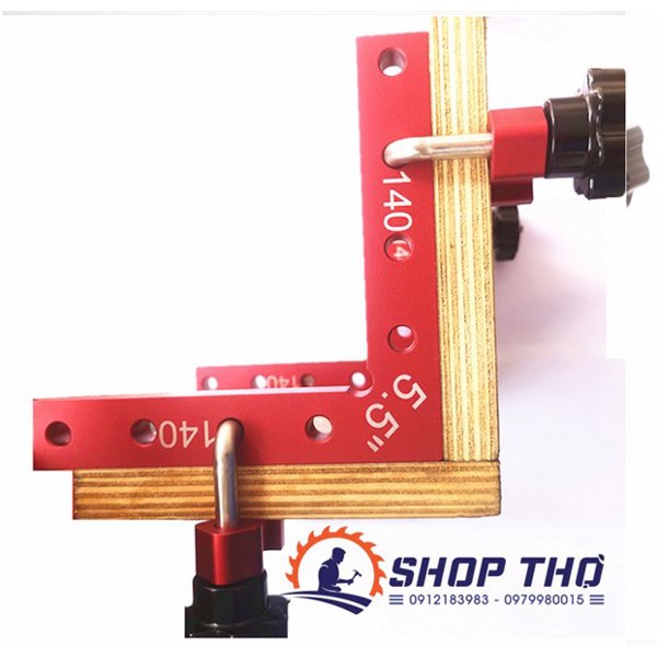 Bộ vam vuông góc , ke góc vuông, chất lượng cao 140x140mm nhôm Anode màu đỏ