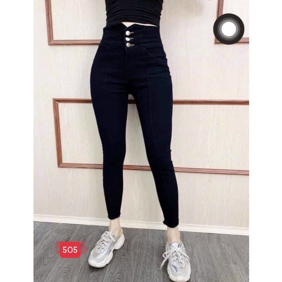 Quần jean nữ 3 cúc cao cấp - Chất liệu Denim (Hàng chuẩn form) Thời Trang Nam Nữ Gemini KVC505