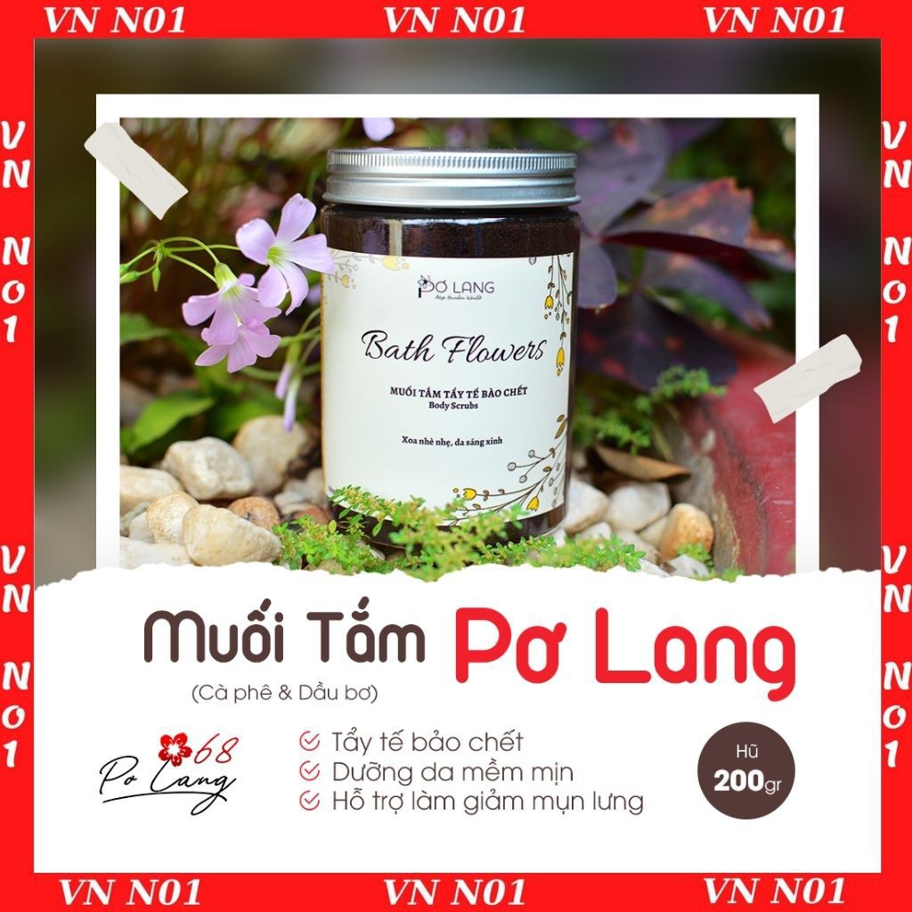 MUỐI TẮM CÀ PHÊ PƠ LANG TẨY DA CHẾT, GIẢM MỤN LƯNG, DƯỠNG TRẮNG DA HŨ 130gr