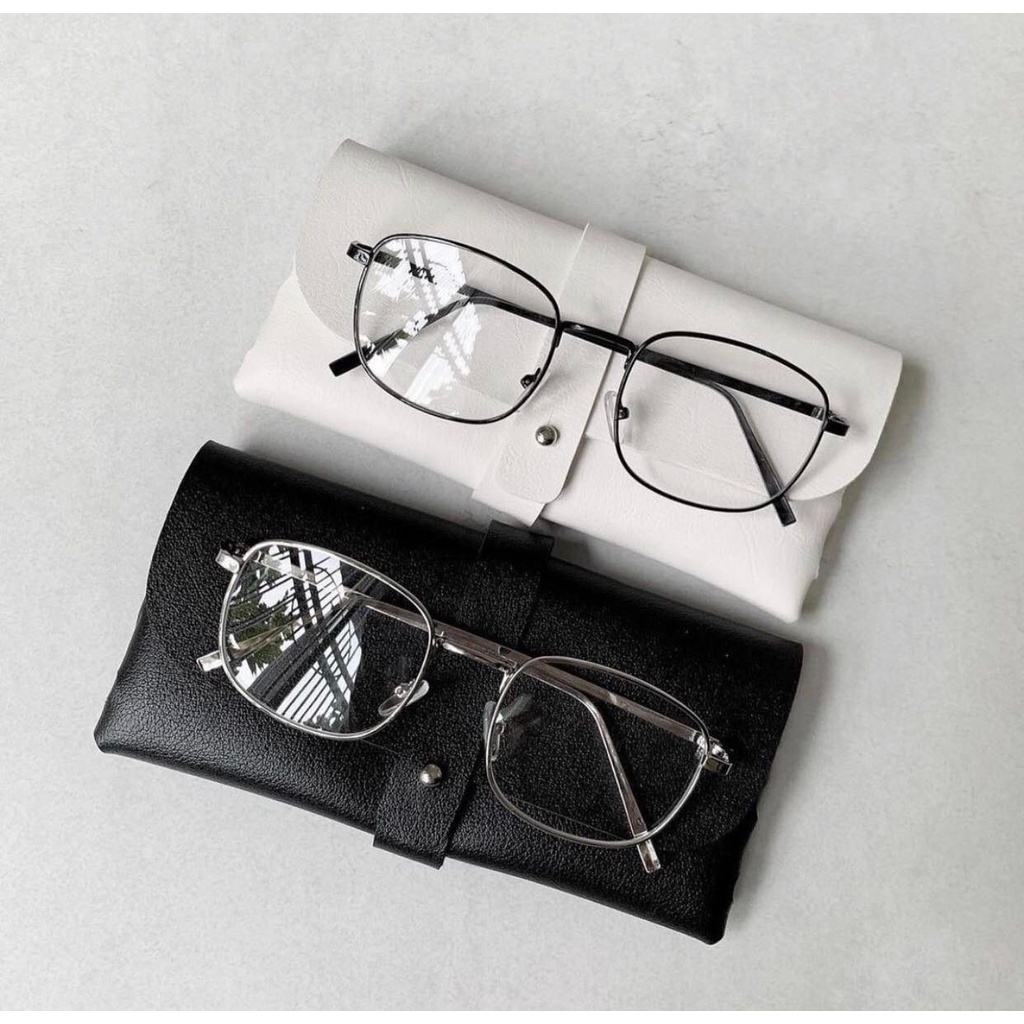 Kính Mắt Vuông Chống Ánh Sáng Xanh Gọng Kim Loại Dày Chắc Chắn