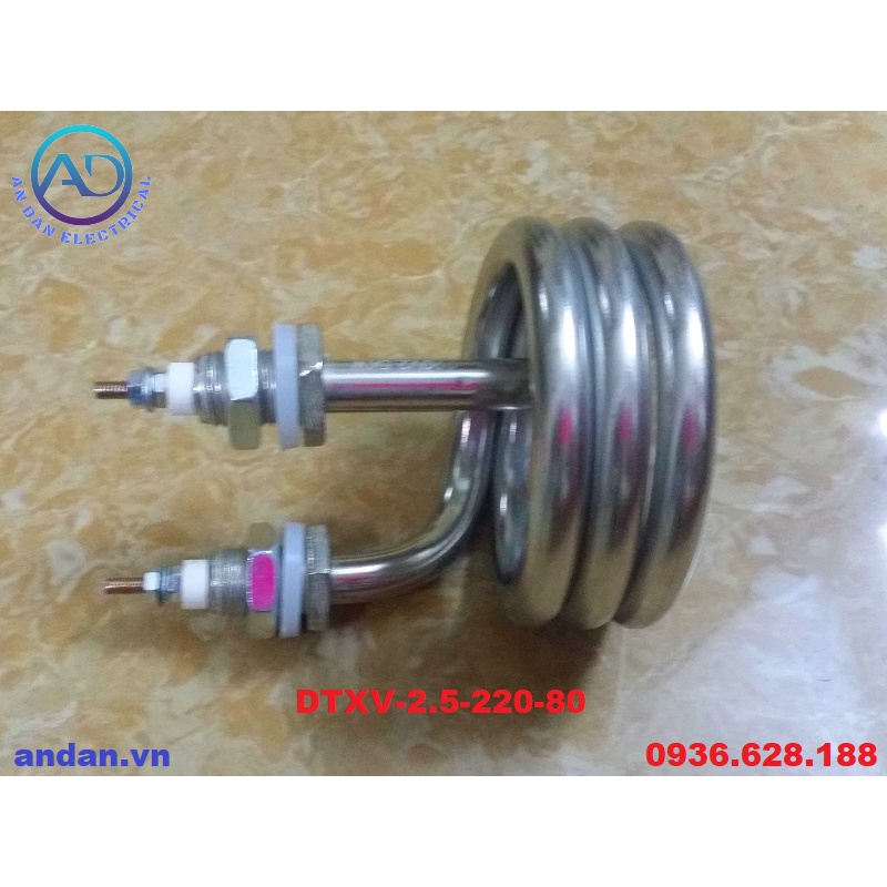 Điện trở đun nước xoắn vòng, Ruột xoắn lò xo 2.5kW, 4kW  dùng cho nồi nấu áp suất, nồi hơi, thực phẩm