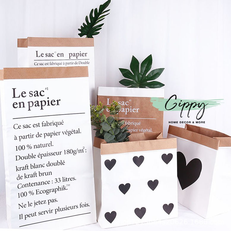 Túi giấy Kraft trang trí - hộp giấy 2 lớp decor cửa hàng, chụp ảnh lookbook, livestream - Gippy Decor